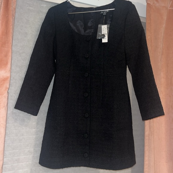 J. Crew Sophia Mini Dress in Maritime Tweed Black 2 NWT - Picture 2 of 9